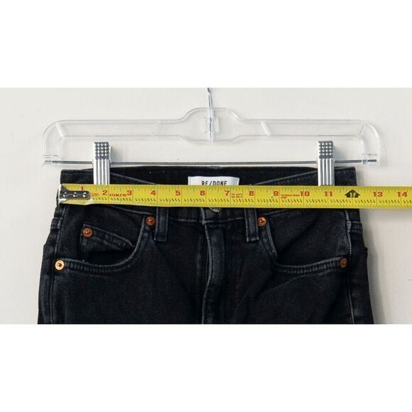 RE/DONE 90s High Rise Loose Jeans in Washed Black with Rips Size 23 - Picture 3 of 7